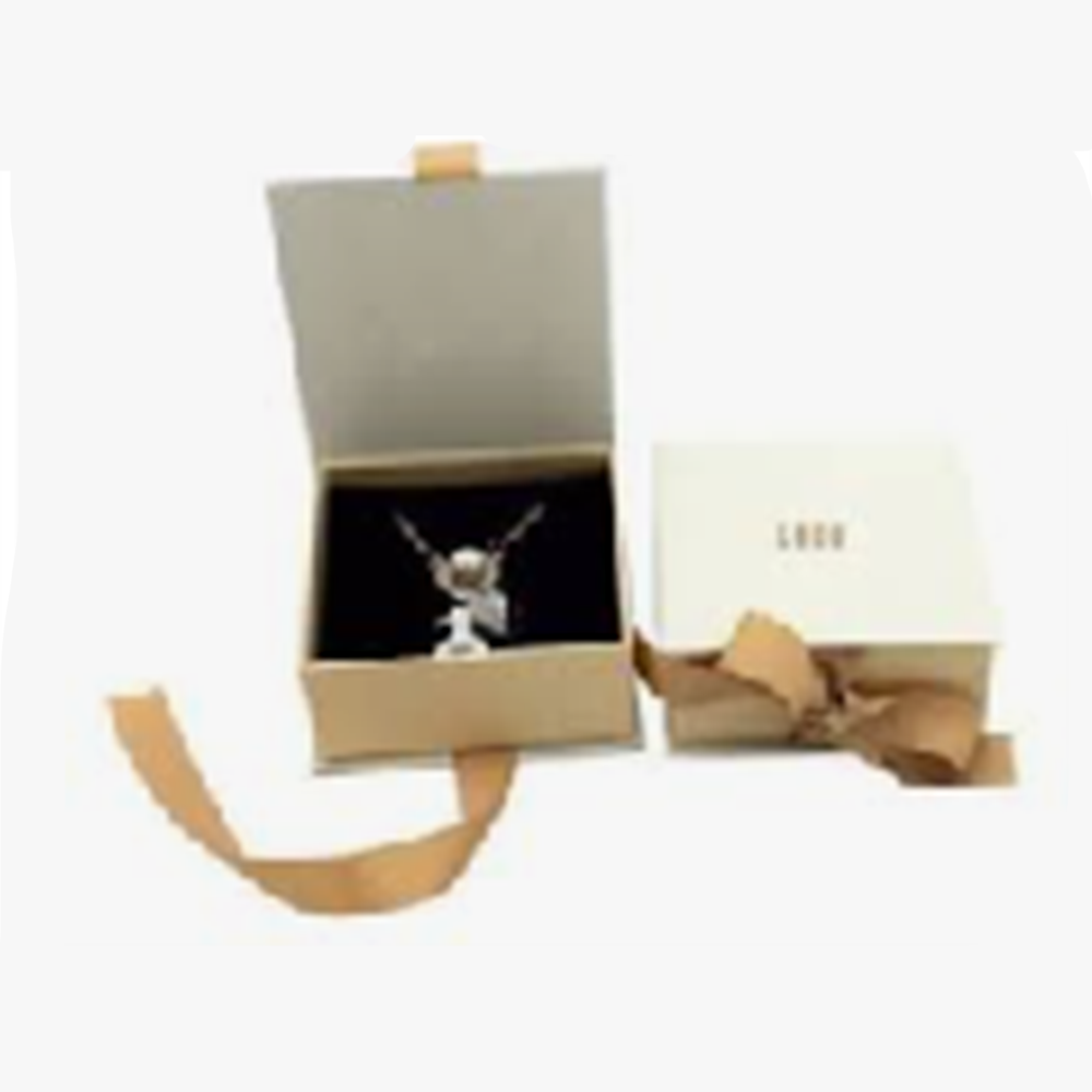 Caja de regalo de joyería pequeña con caja de joyería de cinta para collares, pendientes, anillos, etc.