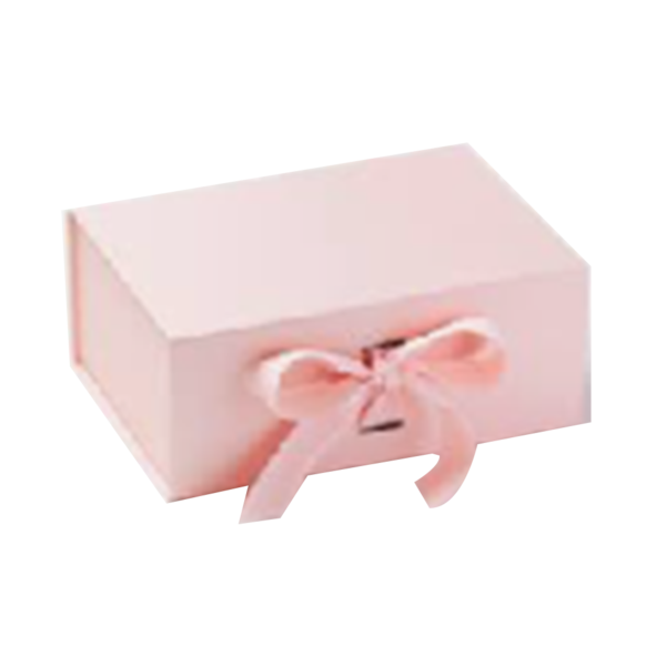 Caja de regalo de lujo plegable rosa con cierre de imán con cinta para aniversarios del día del padre, cumpleaños, propuestas de damas de honor y más