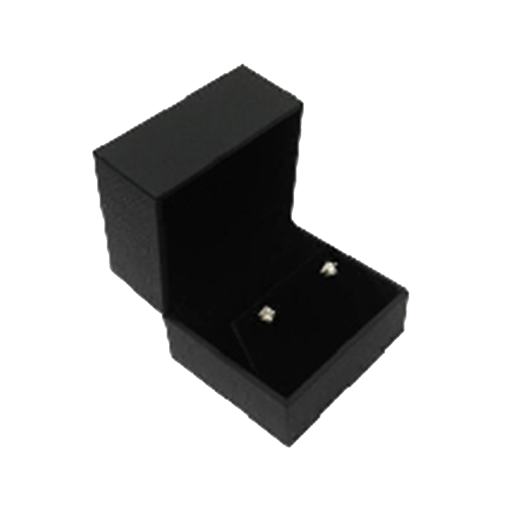 Caja de regalo de collar de lujo con cubierta de cielo y tierra negra cuadrada con forro
